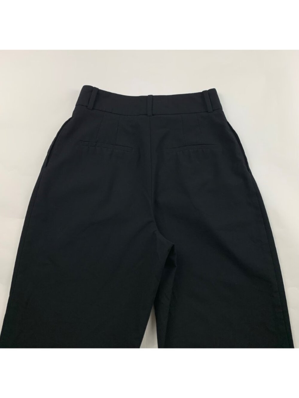 Zara Black High Rise Pleated Front Relaxed Leg Trouser Pant S - Picture 7 of 7